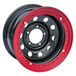 Off-Road Wheels Диск усиленный УАЗ стальной черный с бедлоком (красный) 10x16 PCD5x139.7 ET-44 DIA 110  Черный